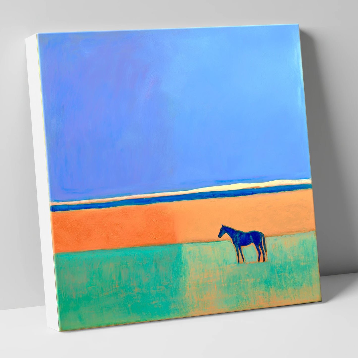 The Silent Expanse horse landscape canvas wall art