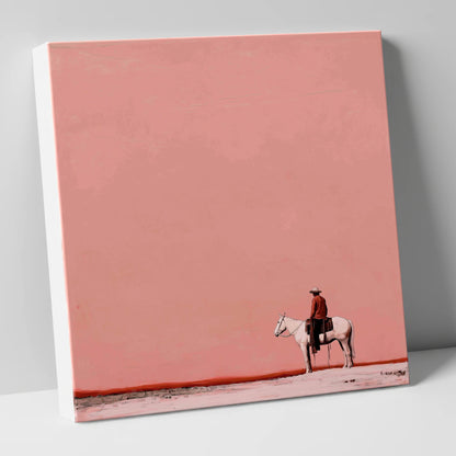 Dusty Rose Horizon western horse canvas wall art