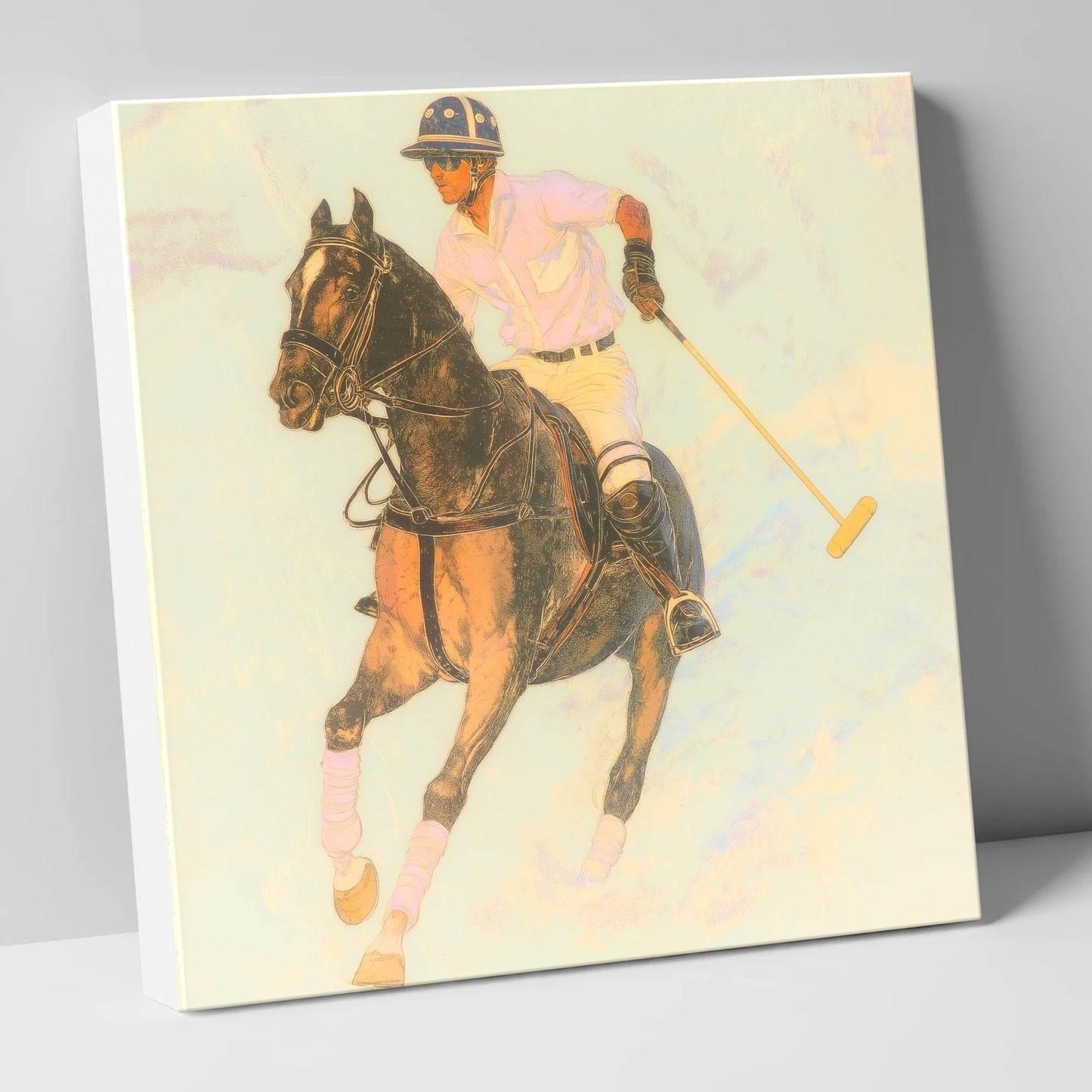 Luminous Chukka polo horse canvas wall art