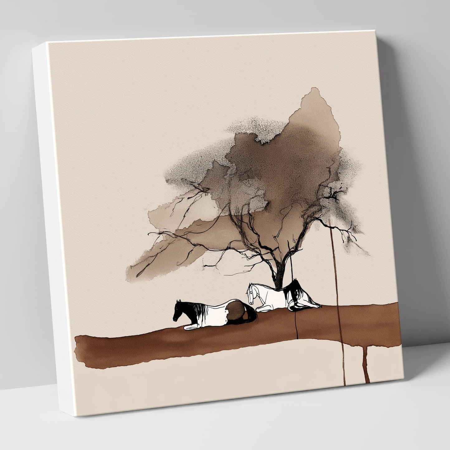 Resting Under the Canopy horse landscape canvas wall art