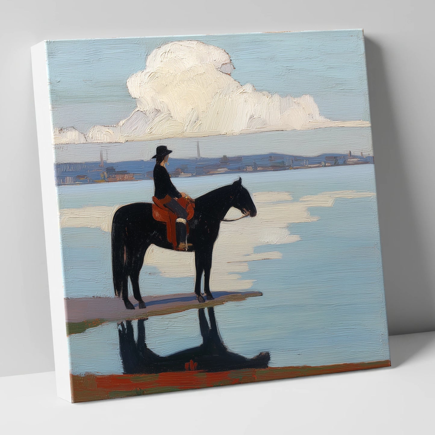 Solitude at the Shore beach horse canvas wall art