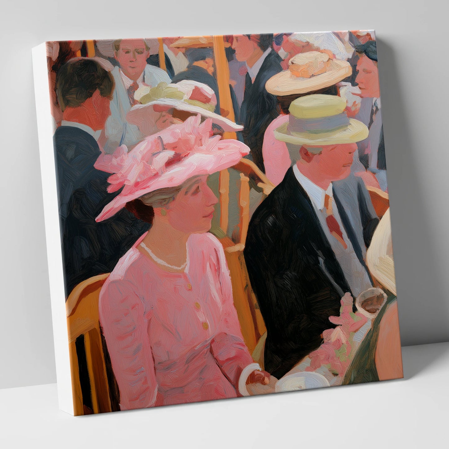 Summer Meet Elegance racing horse canvas wall art