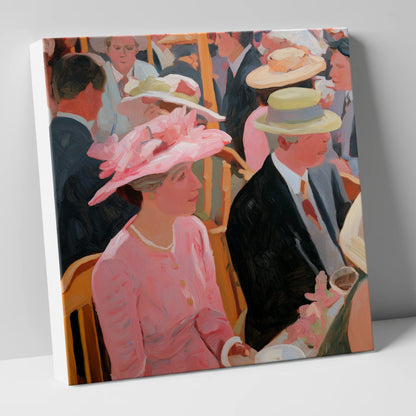Summer Meet Elegance racing horse canvas wall art