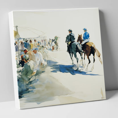 Leaving the Paddock racing horse canvas wall art