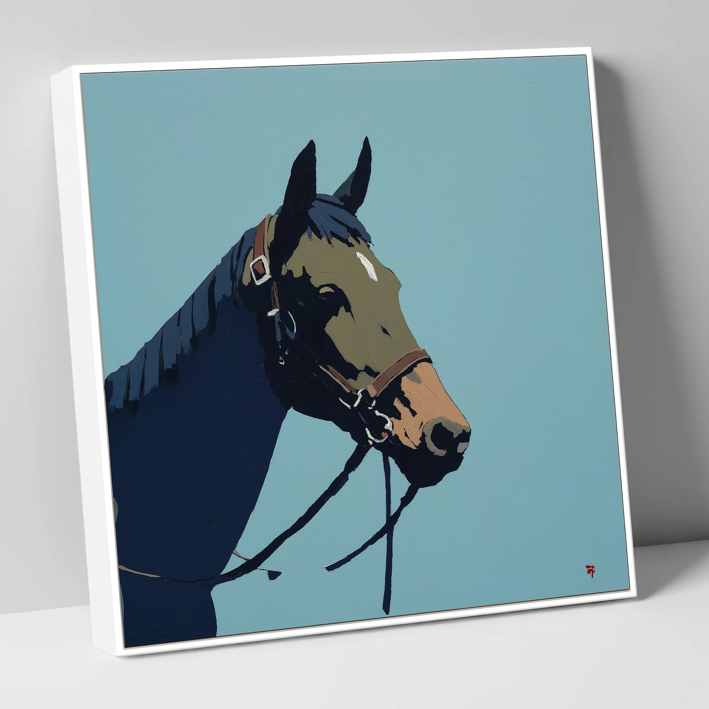 Cerulean Equine Profile horse portrait canvas wall art