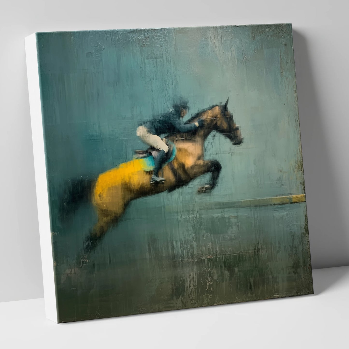 Suspended Energy show jumping horse canvas wall art
