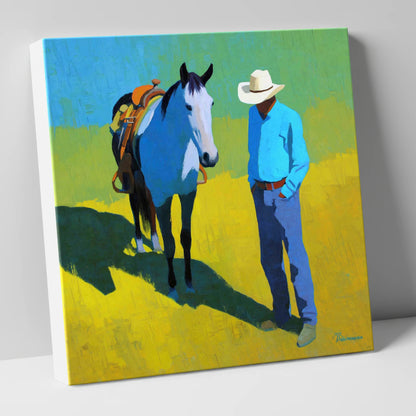 Sunlit Western Shadows western horse canvas wall art