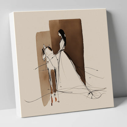 Ethereal Harmony horse & rider canvas wall art