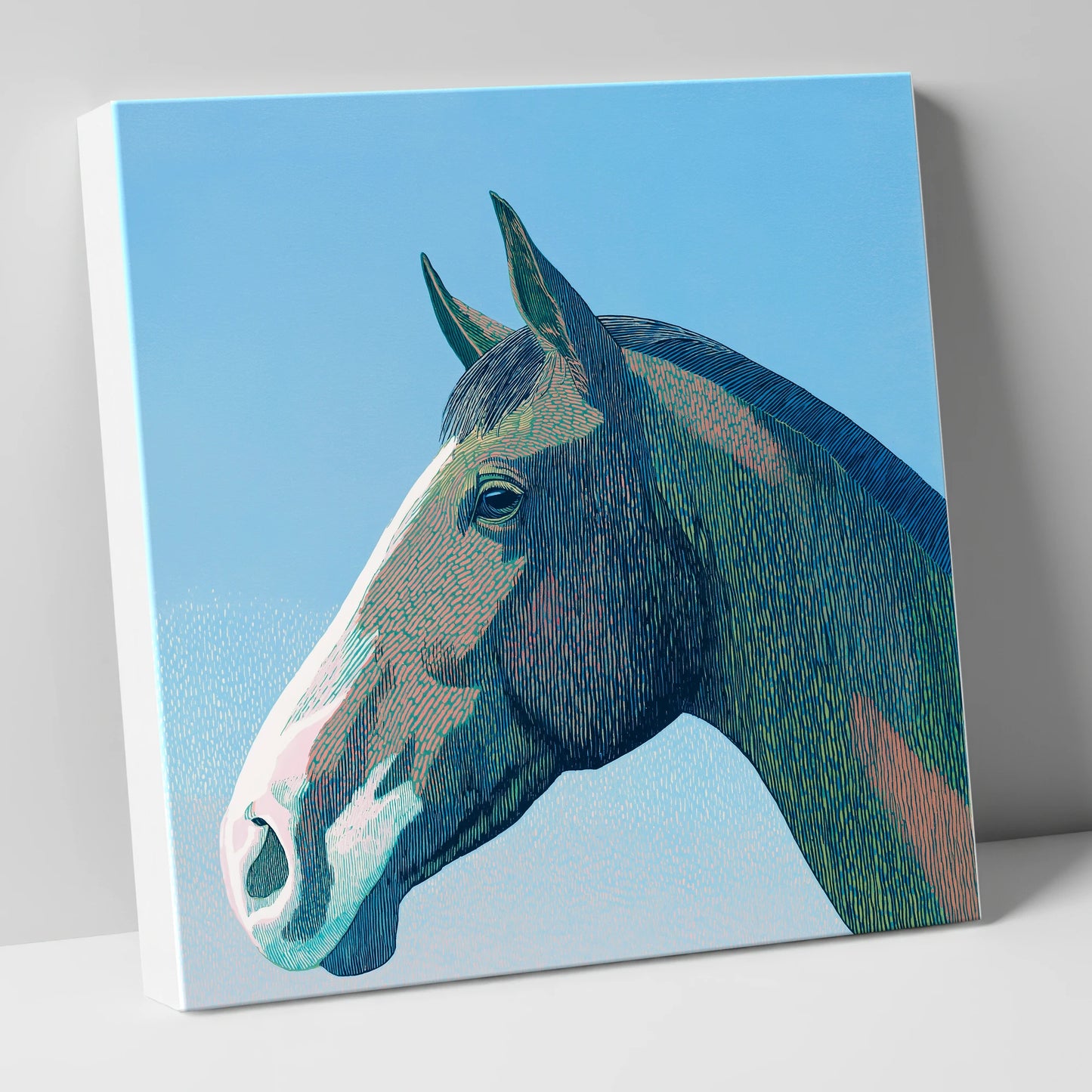The Azure Profile horse portrait canvas wall art