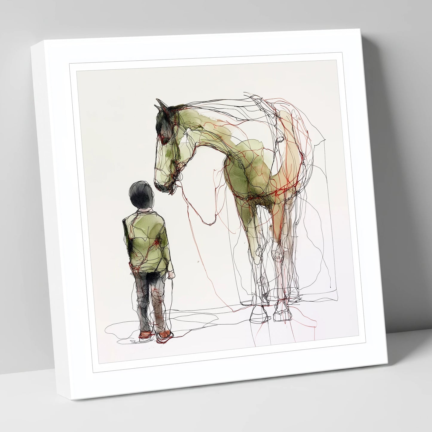 Threads of Connection horse & rider canvas wall art