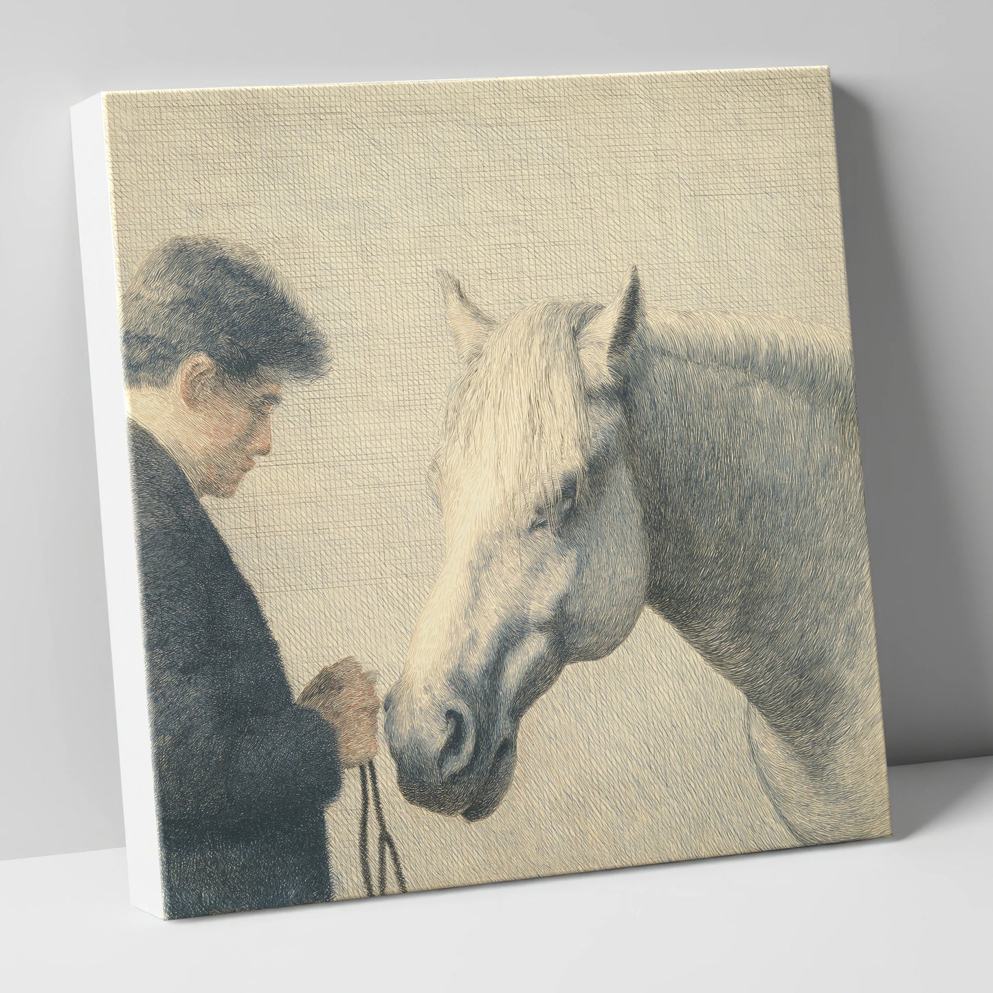 The Quiet Bond horse & rider canvas wall art