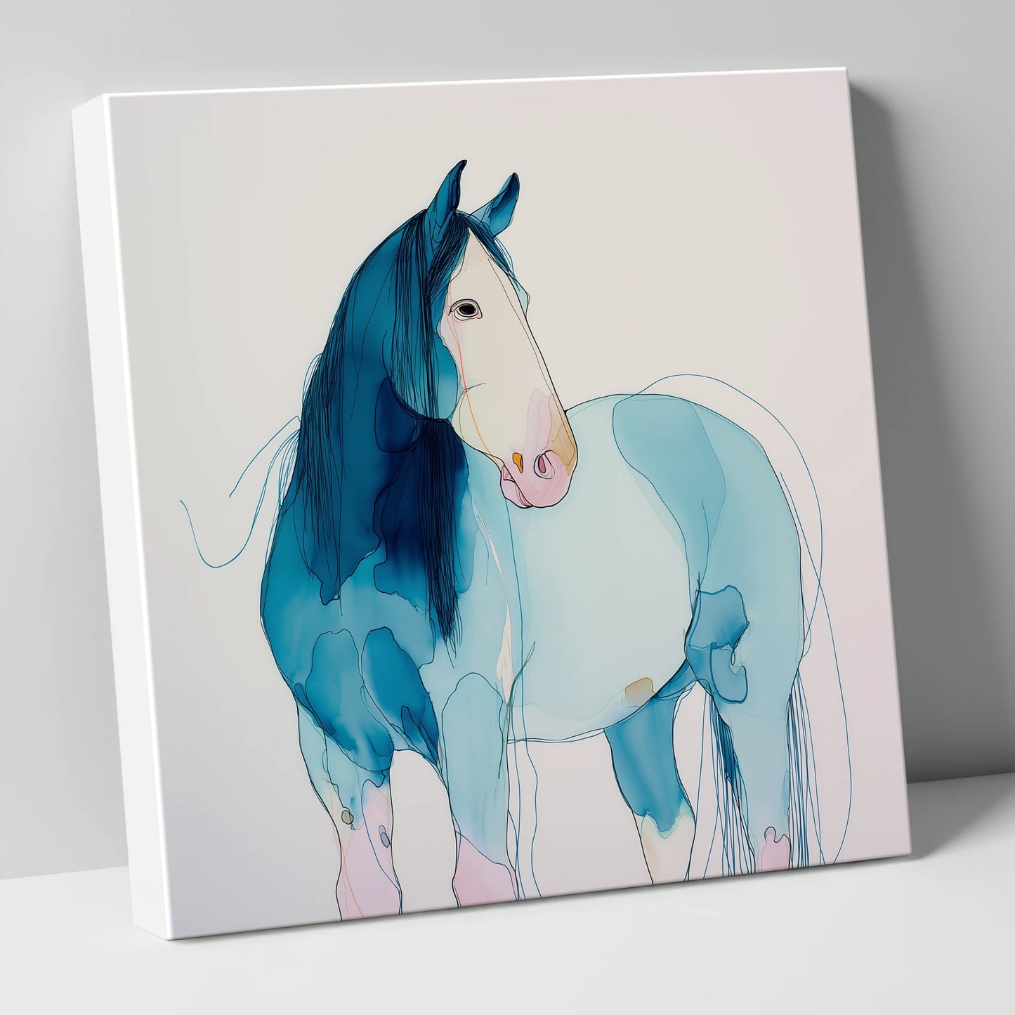 Ethereal Blue Equine horse breed canvas wall art