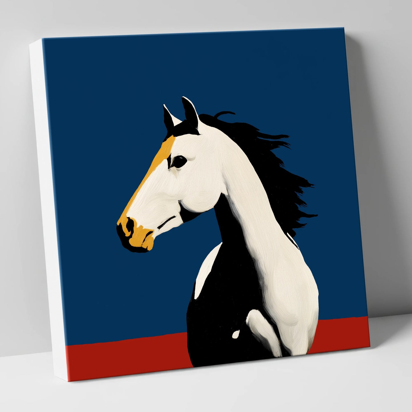 Vibrant Graphic Profile horse portrait canvas wall art