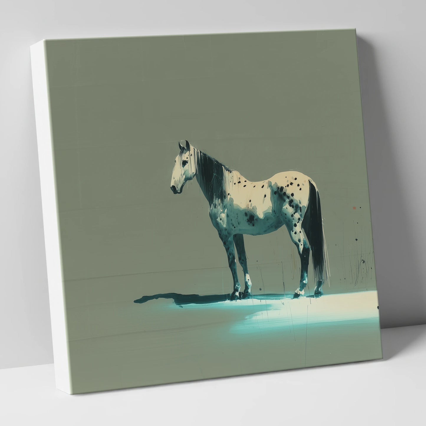 Teal Shadow Appaloosa horse breed canvas wall art