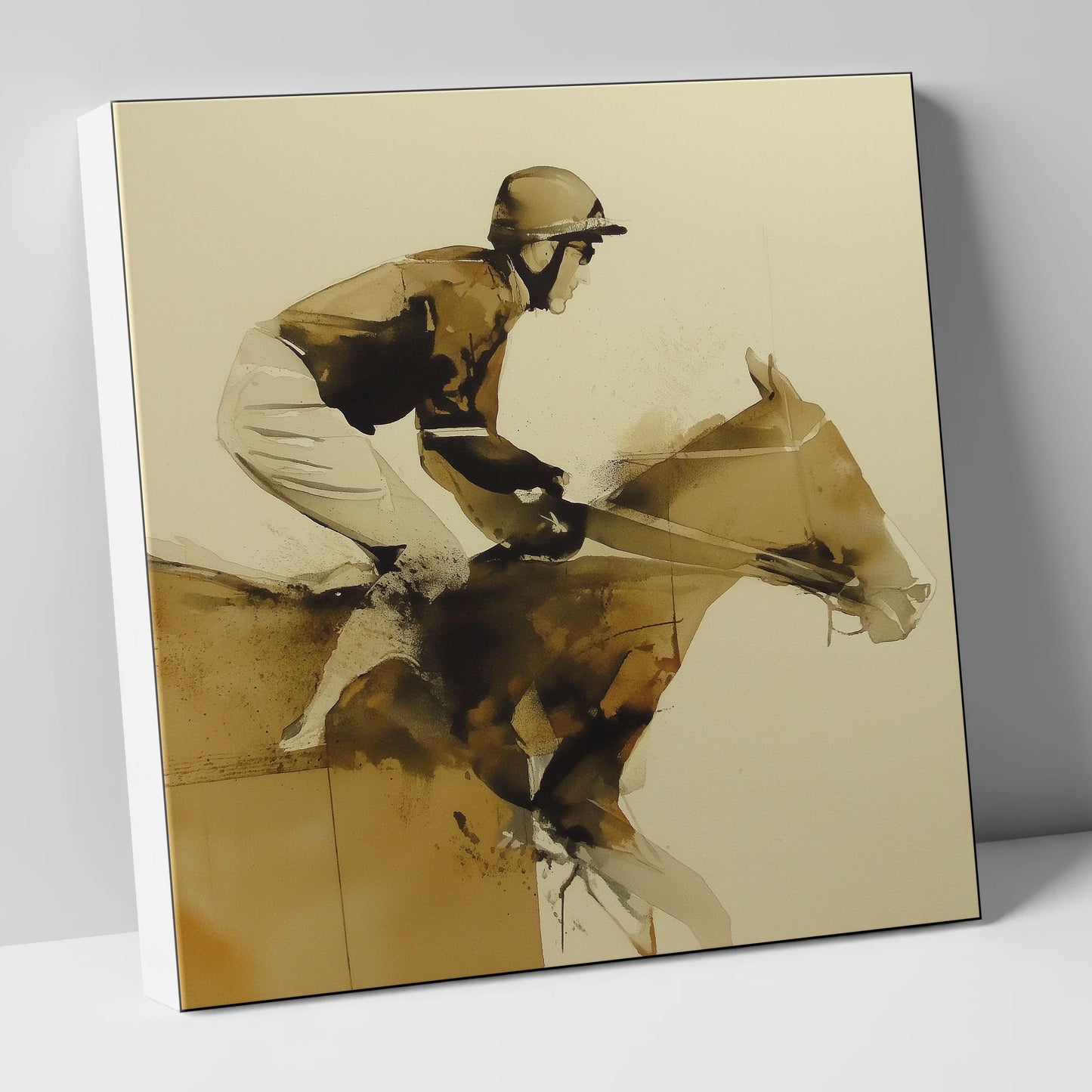 The Final Fence racing horse canvas wall art