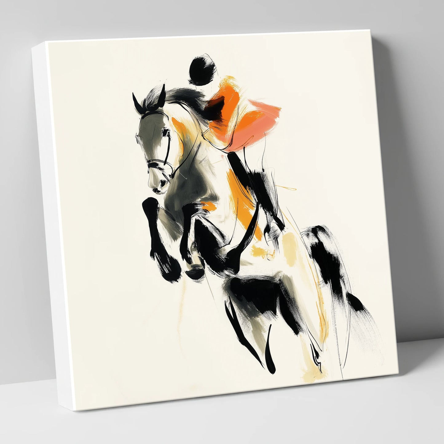 Amber Flight show jumping horse canvas wall art