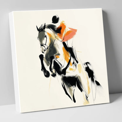 Amber Flight show jumping horse canvas wall art
