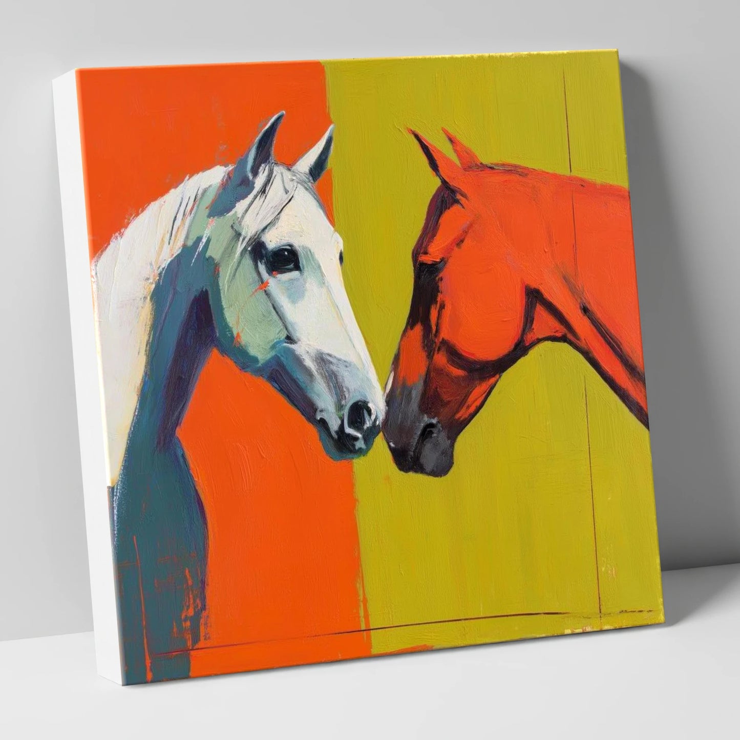 Vibrant Connection horse portrait canvas wall art