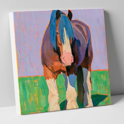 Vibrant Heavy Horse Portrait horse breed canvas wall art