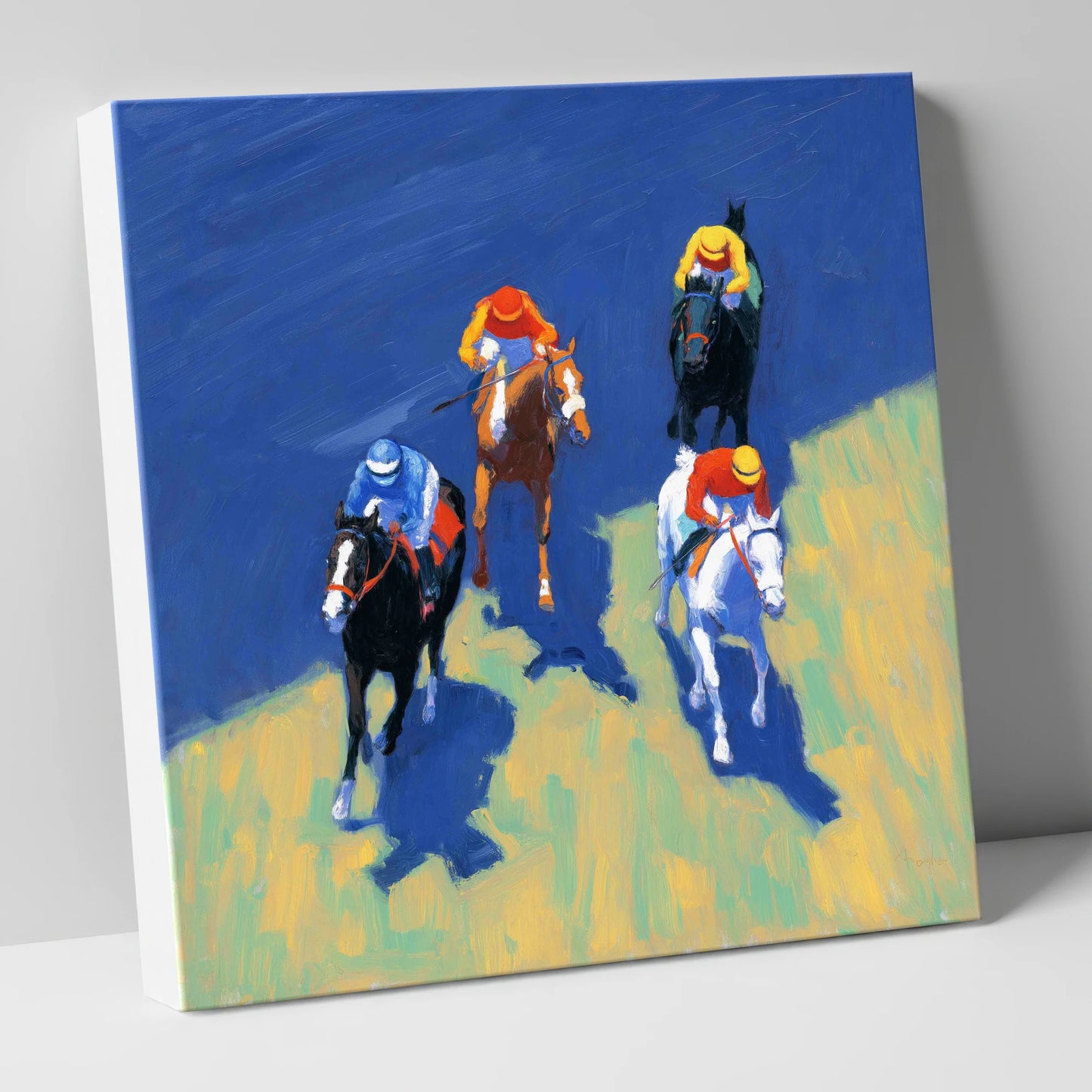Turf Shadows racing horse canvas wall art