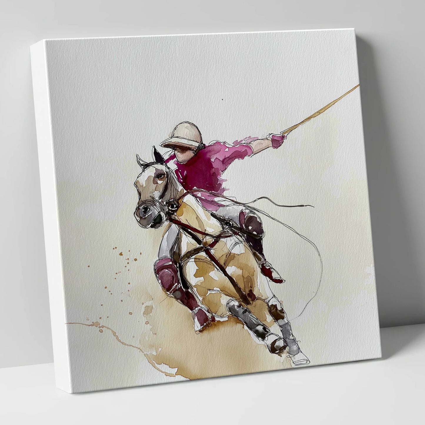 The Decisive Swing polo horse canvas wall art