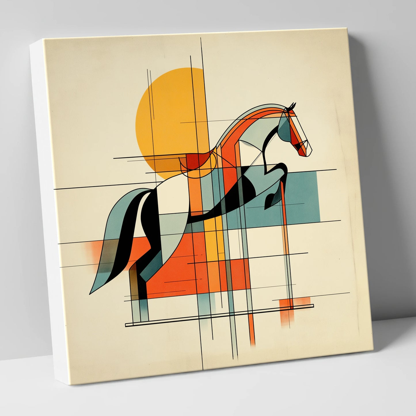 Structured Flight show jumping horse canvas wall art