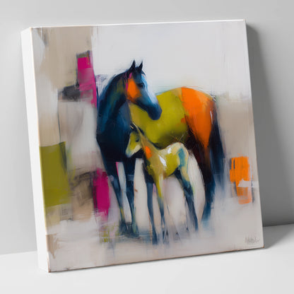 Bold Beginnings mare & foal canvas wall art