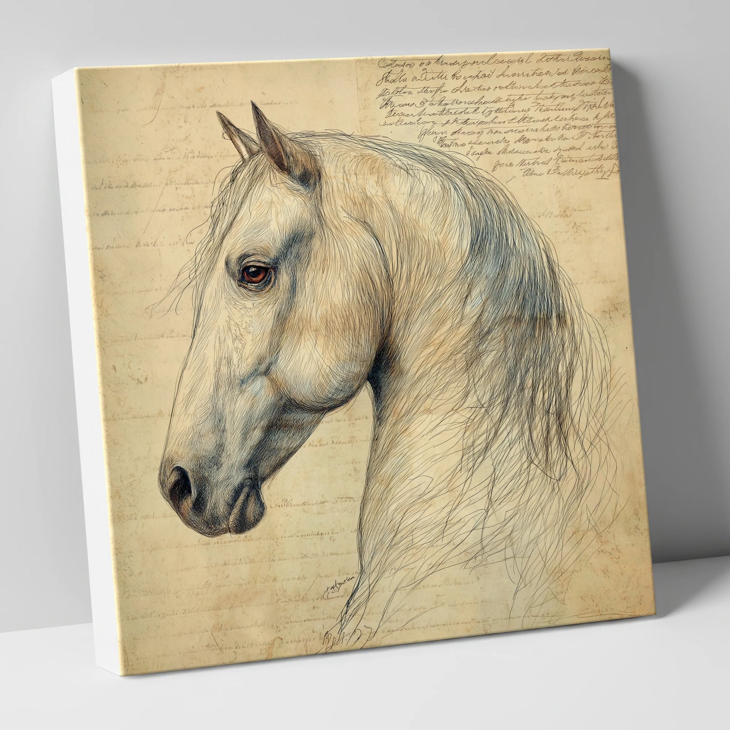 Classical Equine Study horse portrait canvas wall art