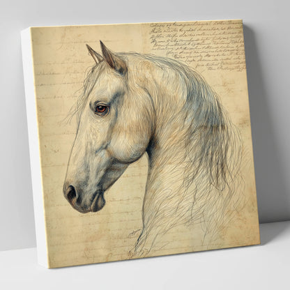 Classical Equine Study horse portrait canvas wall art