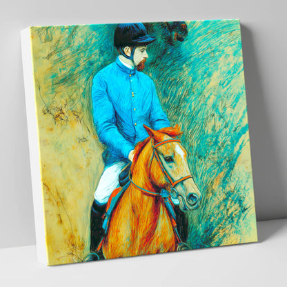 The Cerulean Jockey racing horse canvas wall art