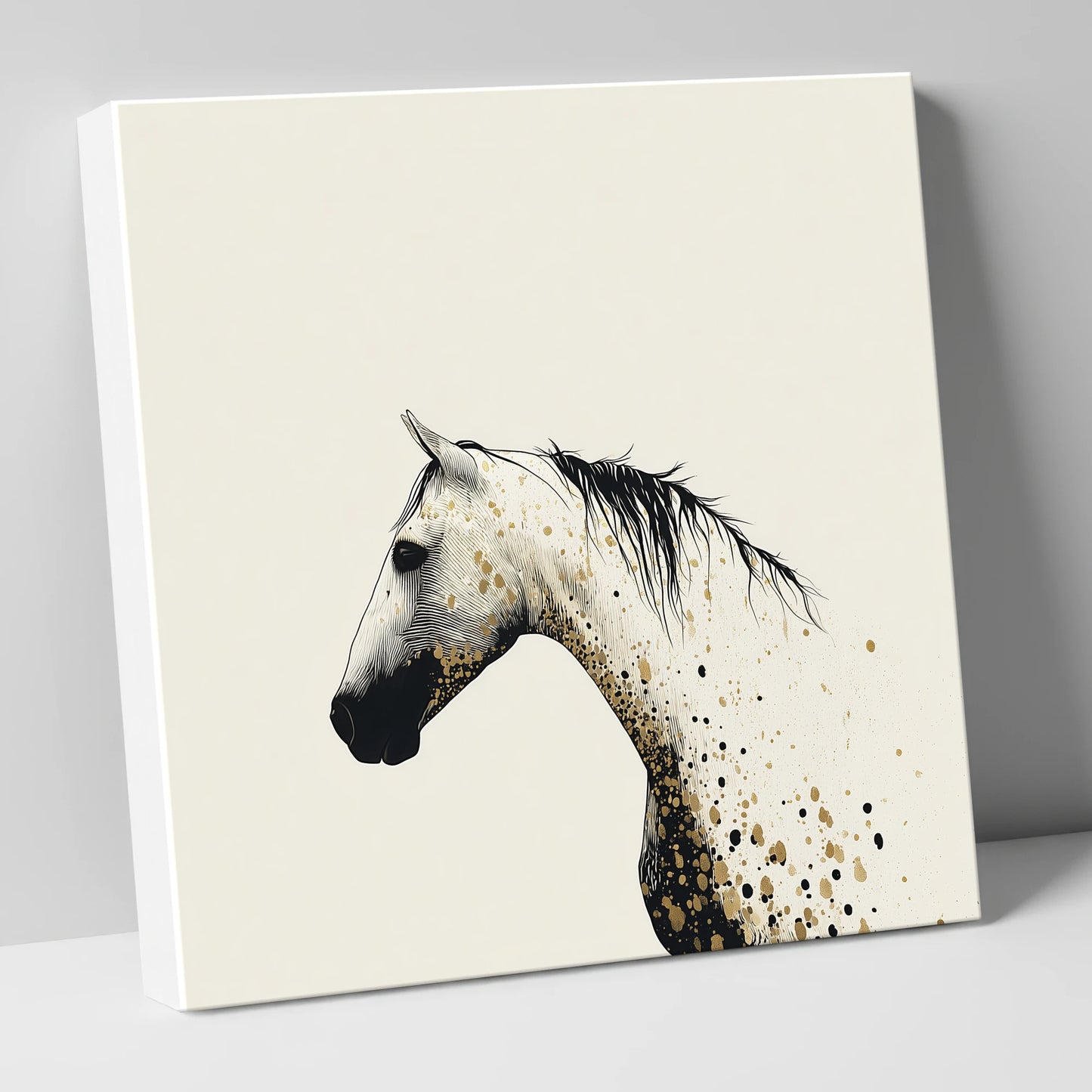 Gilded Ink Equine Profile horse breed canvas wall art