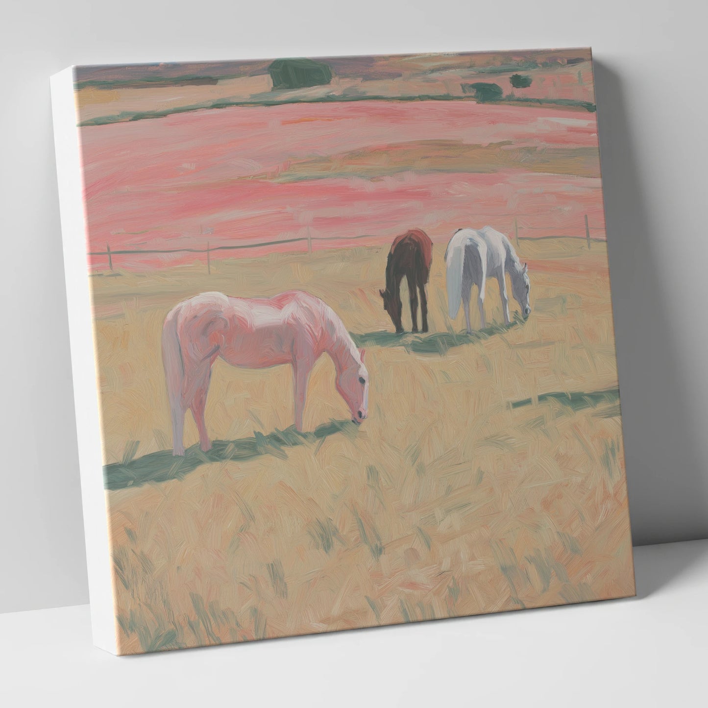 Dusky Meadow Grazing horse landscape canvas wall art