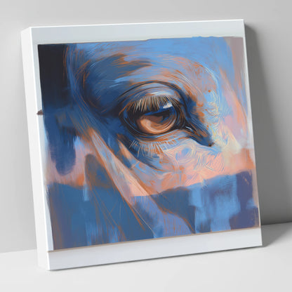Soulful Azure Gaze horse portrait canvas wall art