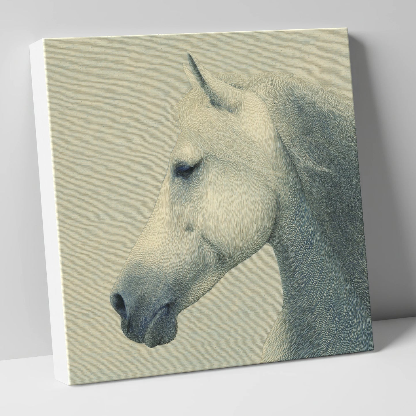 Timeless Grey Profile horse breed canvas wall art