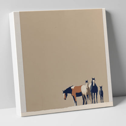 Quiet Desert Herd wild horses canvas wall art