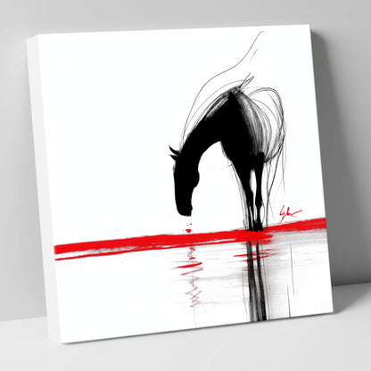 Crimson Reflection horse portrait canvas wall art