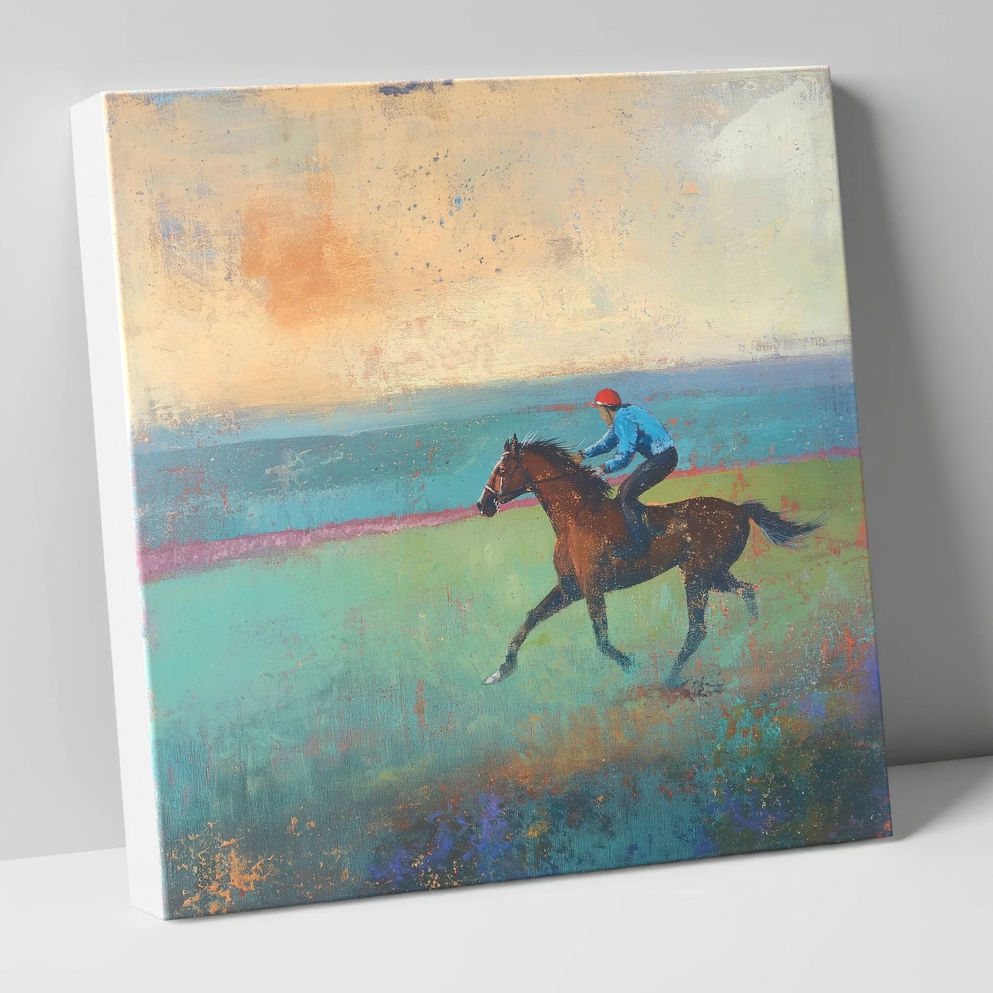 Early Morning Gallop racing horse canvas wall art