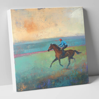 Early Morning Gallop racing horse canvas wall art