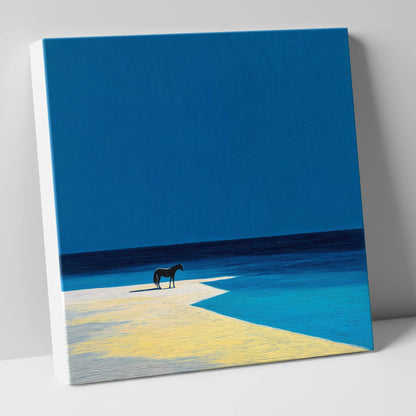 The Azure Edge horse landscape canvas wall art
