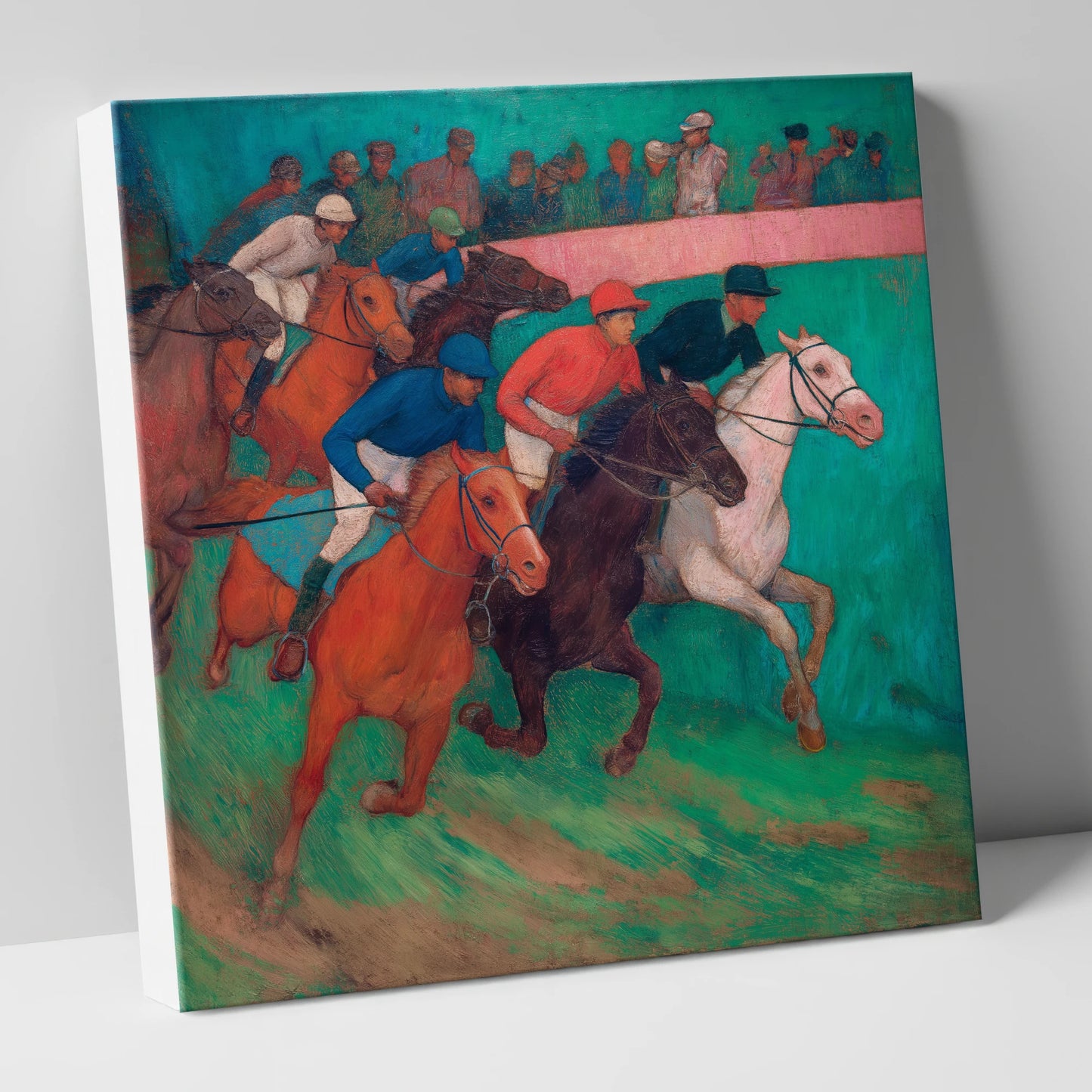 The Vibrant Furlong racing horse canvas wall art