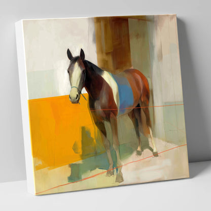 Bold Stable Geometry horse stable canvas wall art
