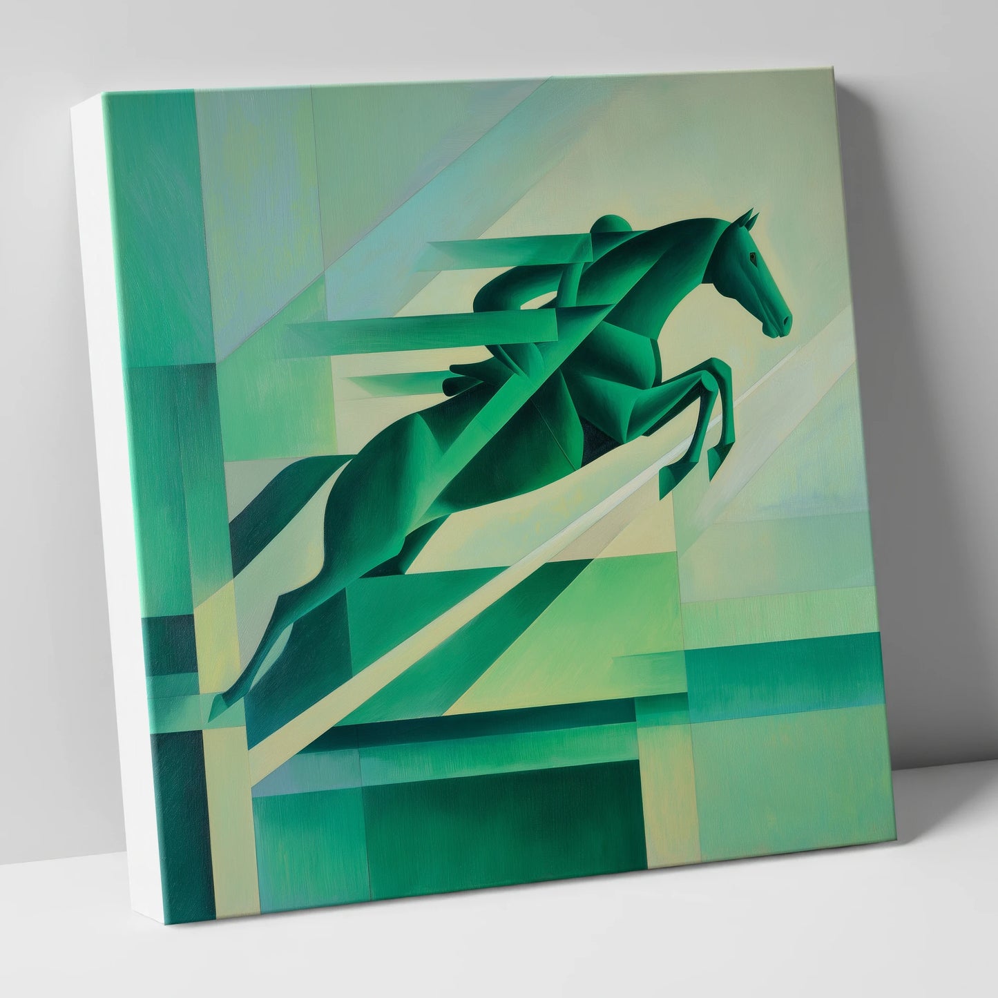 Emerald Momentum show jumping horse canvas wall art