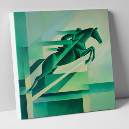 Emerald Momentum show jumping horse canvas wall art