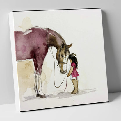 A Quiet Understanding horse & rider canvas wall art
