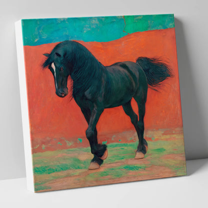 Bold Friesian Rhythm horse breed canvas wall art