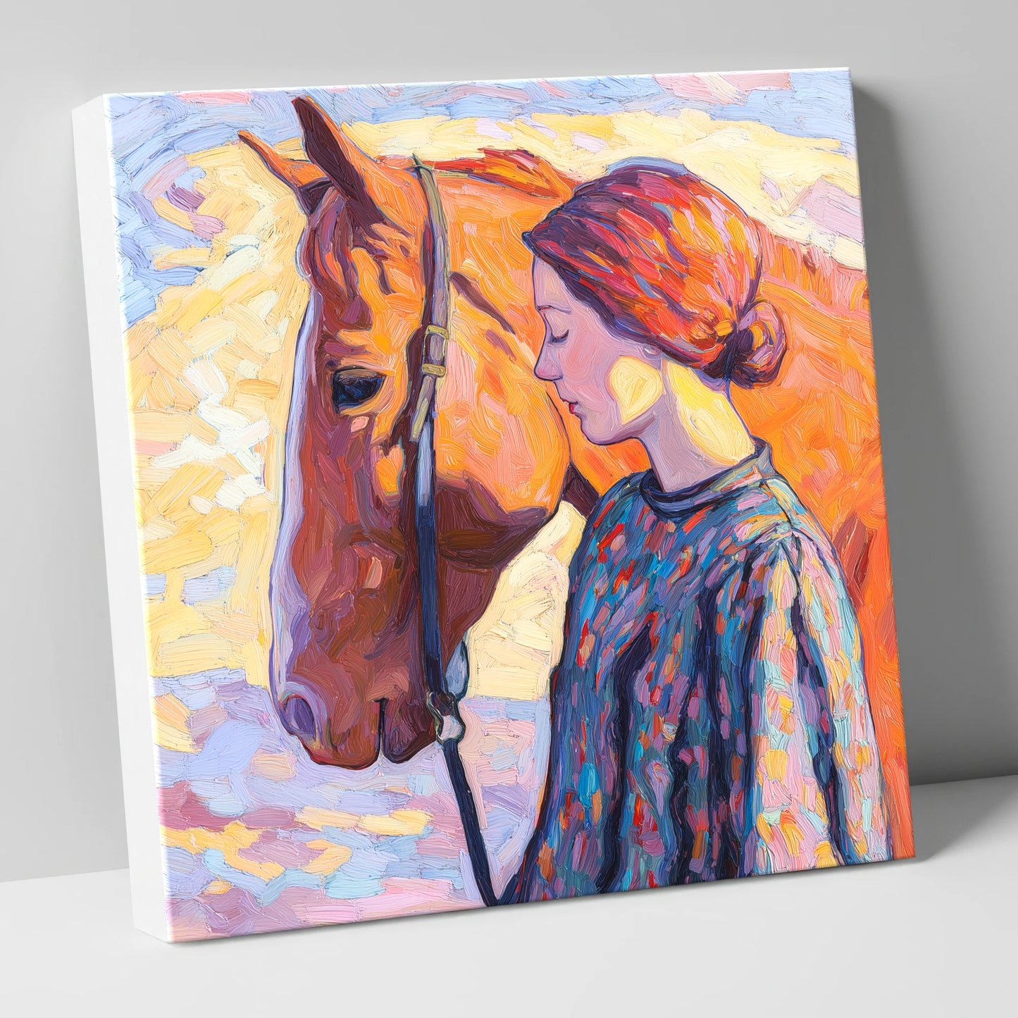 Radiant Connection horse & rider canvas wall art
