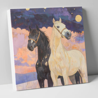 Celestial Companions horse landscape canvas wall art