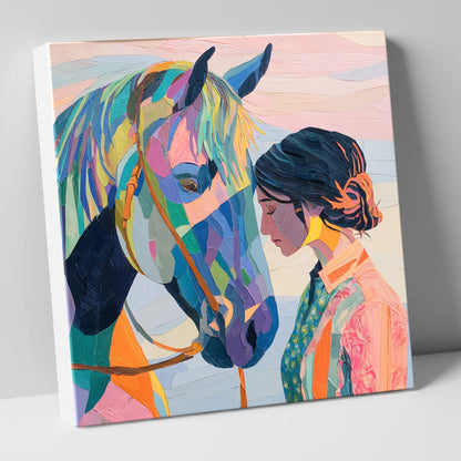 Vibrant Harmony horse & rider canvas wall art