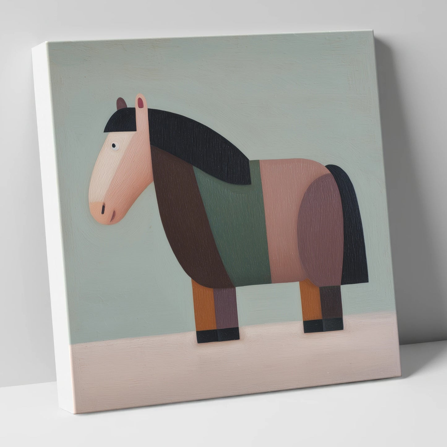 The Geometric Cob horse breed canvas wall art