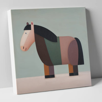 The Geometric Cob horse breed canvas wall art